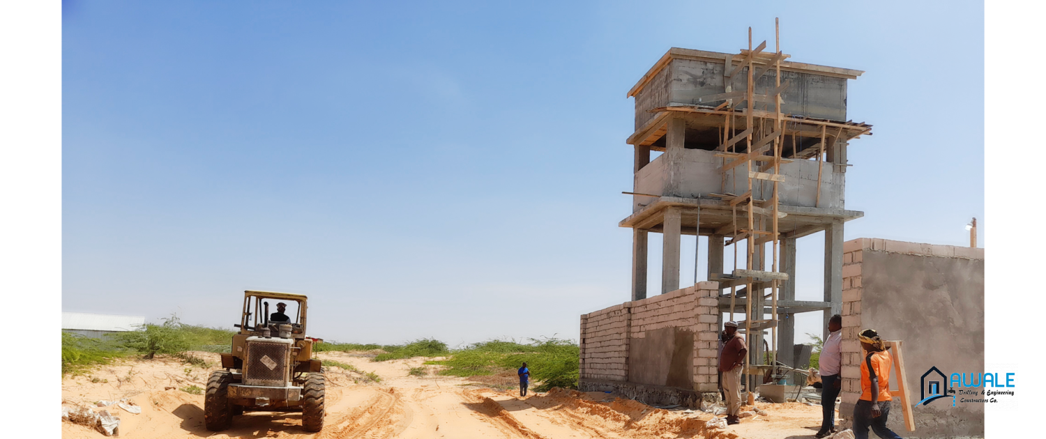 structure of elevated water tank in final stage at awalecompany.so