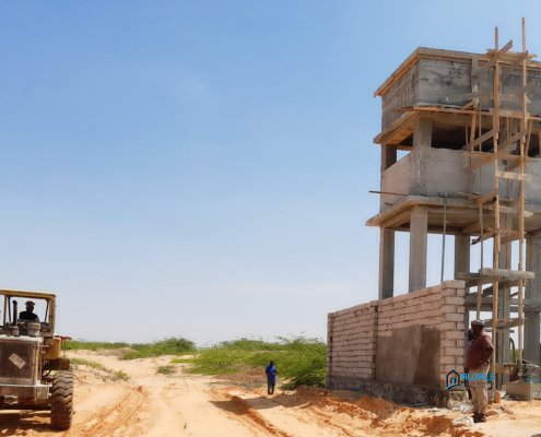 structure of elevated water tank in final stage at awalecompany.so