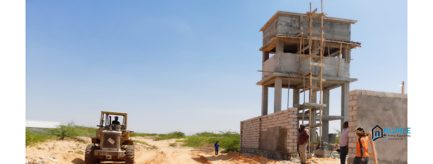 structure of elevated water tank in final stage at awalecompany.so